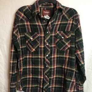 Wrangler Pearl Snap Flannel Sz M